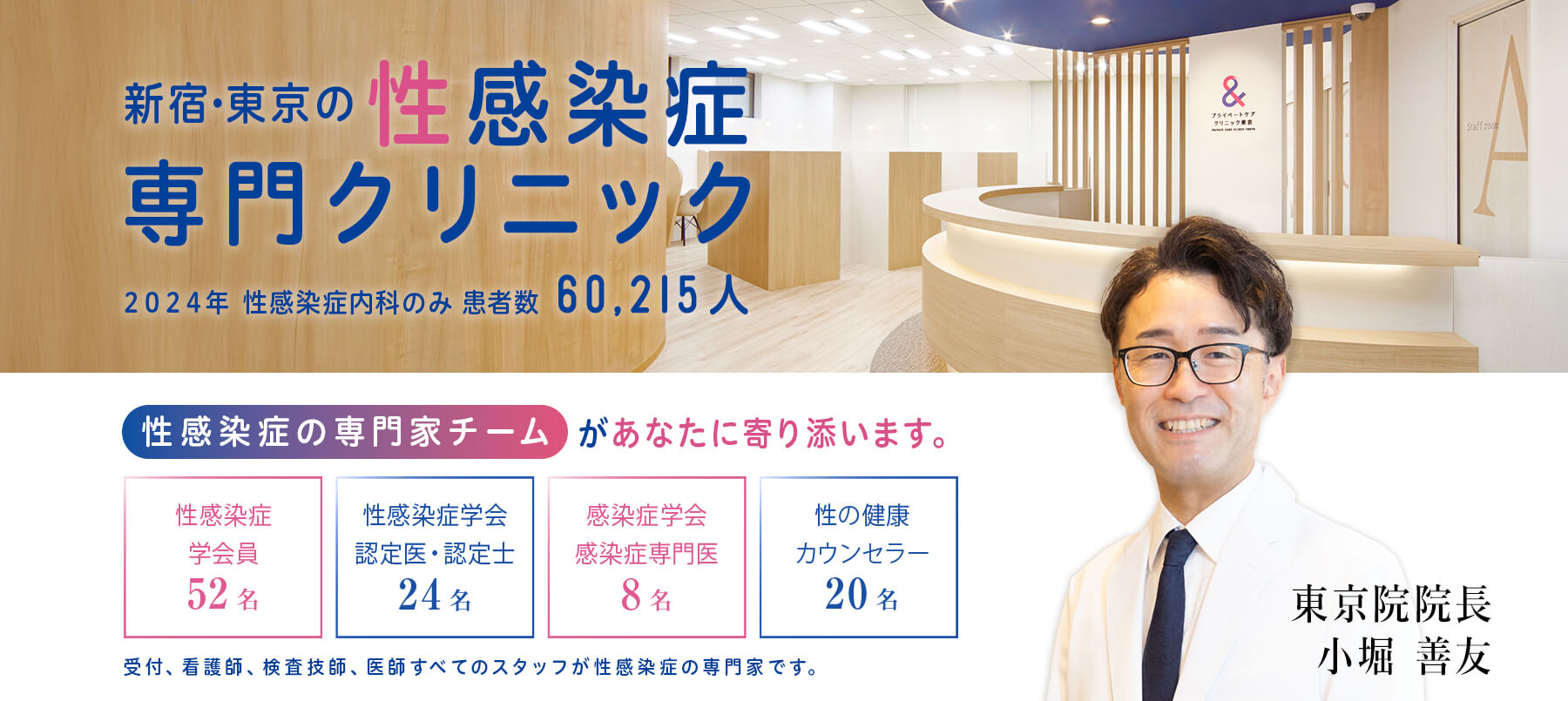 性感染症の専門クリニック トータル診療でサポートします