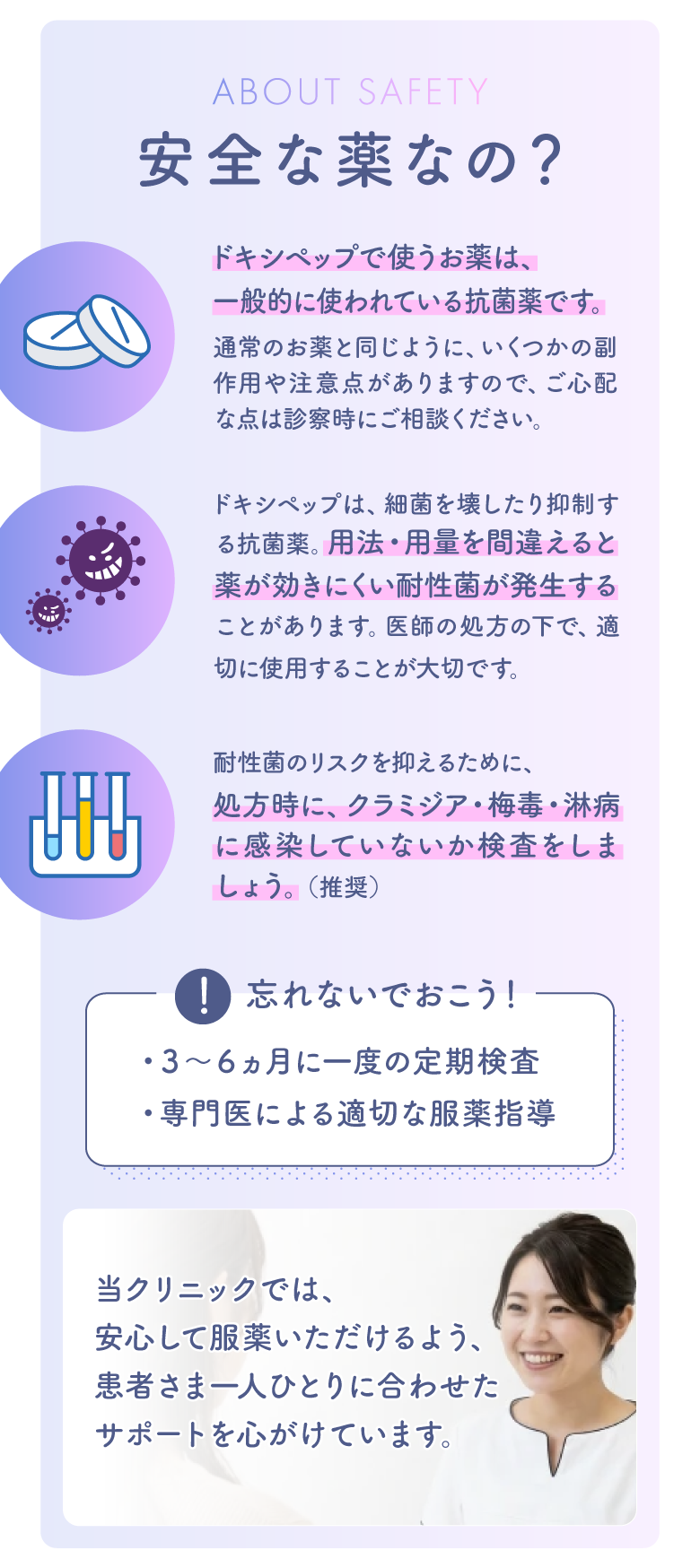 ドキシペップで使うお薬は一般的に使われている抗菌薬です