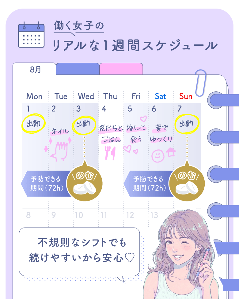 不規則なシフトでも続けやすいから安心