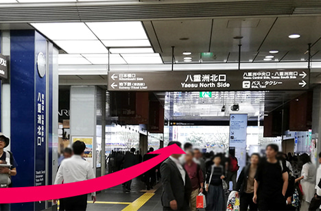 外にでる通路